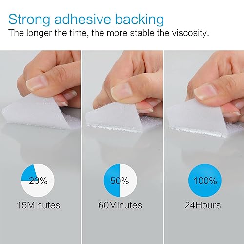 Miniatura 4 de Sujetadores de bucle de gancho autoadhesivos  1.5 x 2.4 pulgadas 16 juegos  Tiras colgantes de pared de doble cara con cinta de montaje adhesiva,