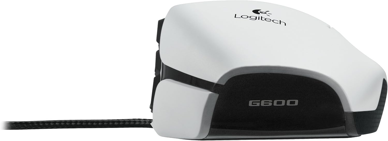 Logitech G600 MMO Gaming Mouse, White (Renewed)