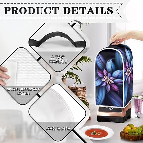 Miniatura 4 de Art Flower Blender Cover Cover Kitchen Appliance Covers Stand Mixer or Coffee Juice Machine Blender Cubierta antipolvo y protección de huellas