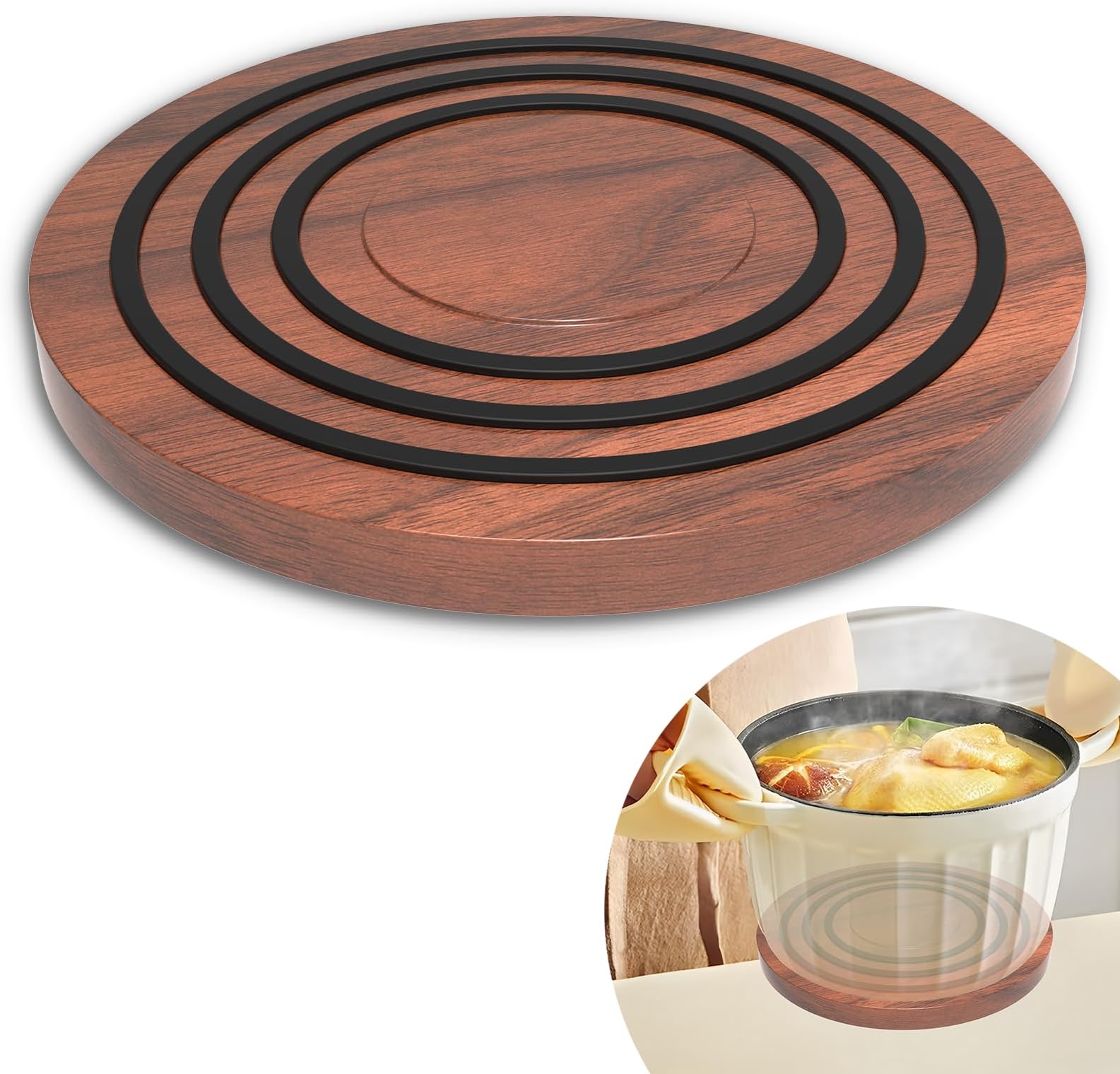 Staub Wooden Trivet,Brown Staub Wood Home & Kitchen