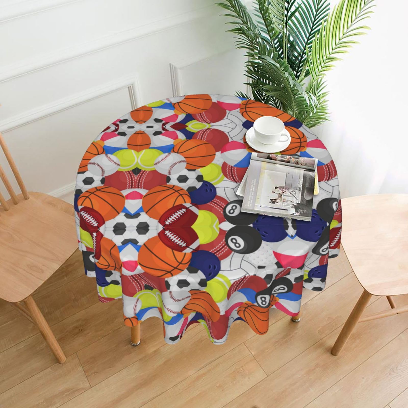 Nappe ronde ballon de sport 152 cm idéale pour pique-nique en plein air et repas de match