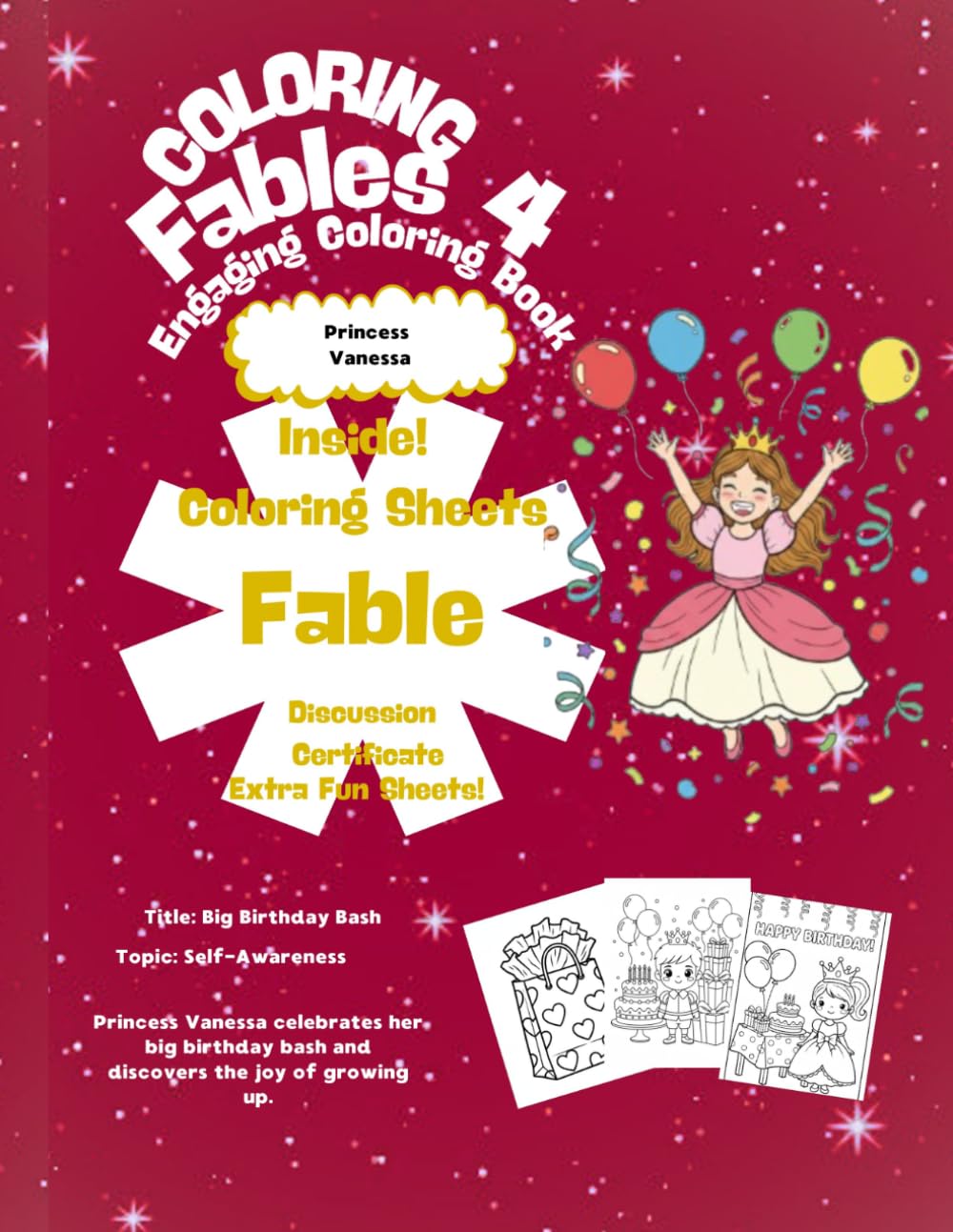Princess Vanessa’s Big Birthday Bash: Engaging Coloring Book