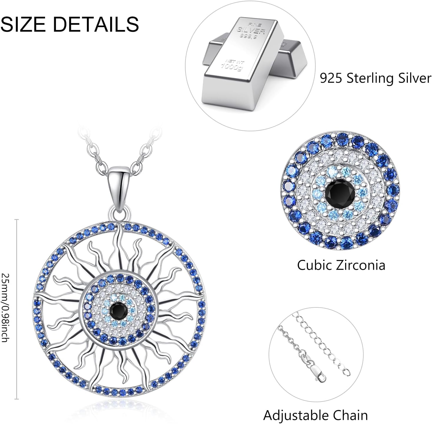 Dreamboat Sterling Silver Evil Eye Necklace for Women Protection Necklace Hamsa Nazar Mal De Ojo Turco Spiritual Jewelry Evil Eye Gifts - Image 6