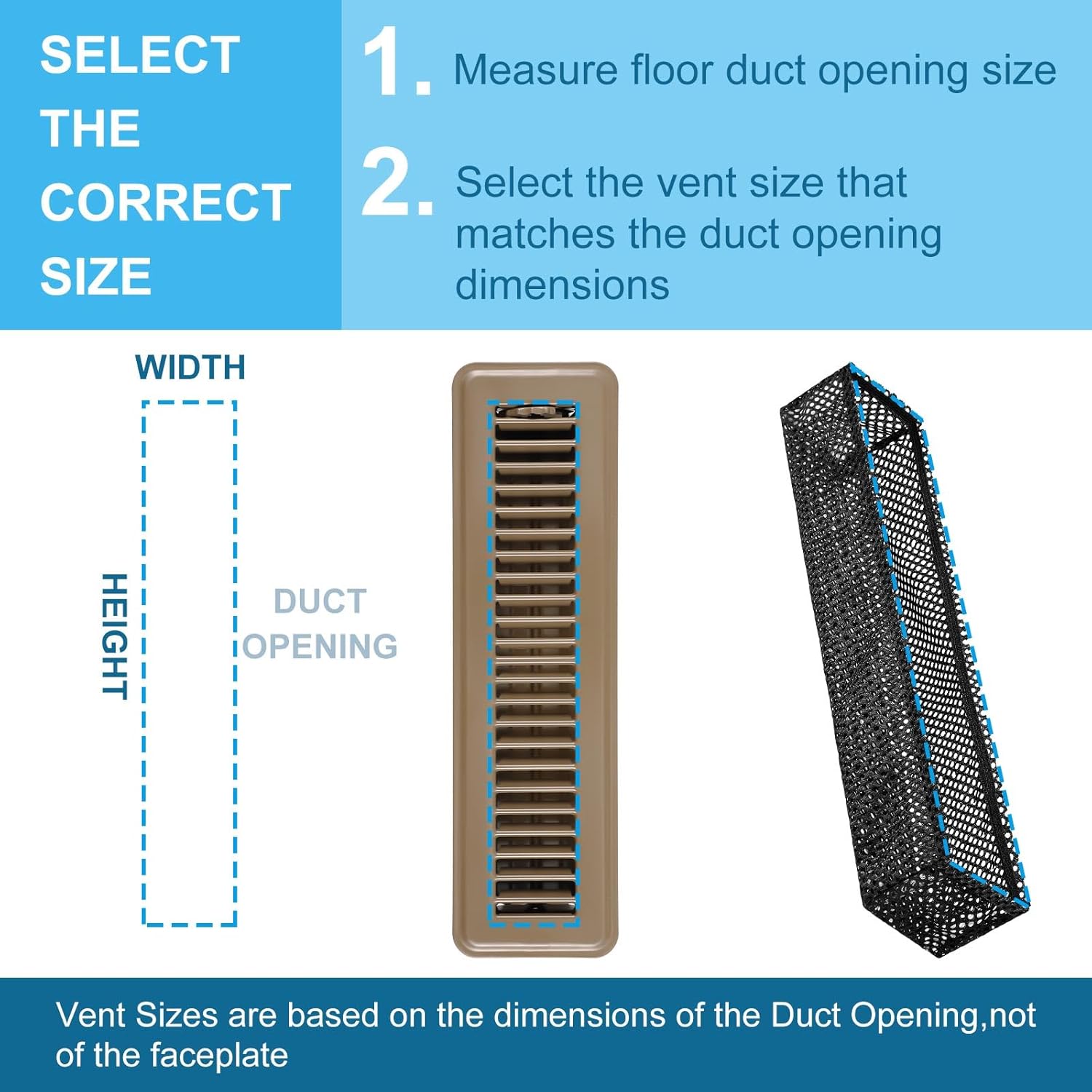 Therwen 12 Pcs Floor Vents Register with Cover Trap Set, Heavy Duty Floor Vent Covers Walkable Design with Damper and Floor Register Screen Vent Mesh Filters for Floor (Brown,2" x 12")