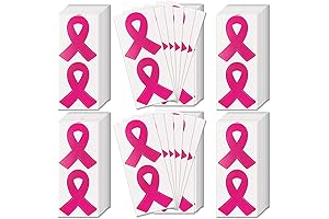 288 pcs Breast Cancer Confetti Ribbon Stickers
