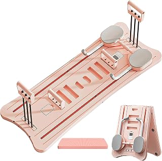 Tabla de pilates – Juego de reformador multifuncional plegable con rueda de rodillo abdominal, soporte de codo y bandas de resistencia para entrenamiento de cuerpo completo y entrenamiento de núcleo