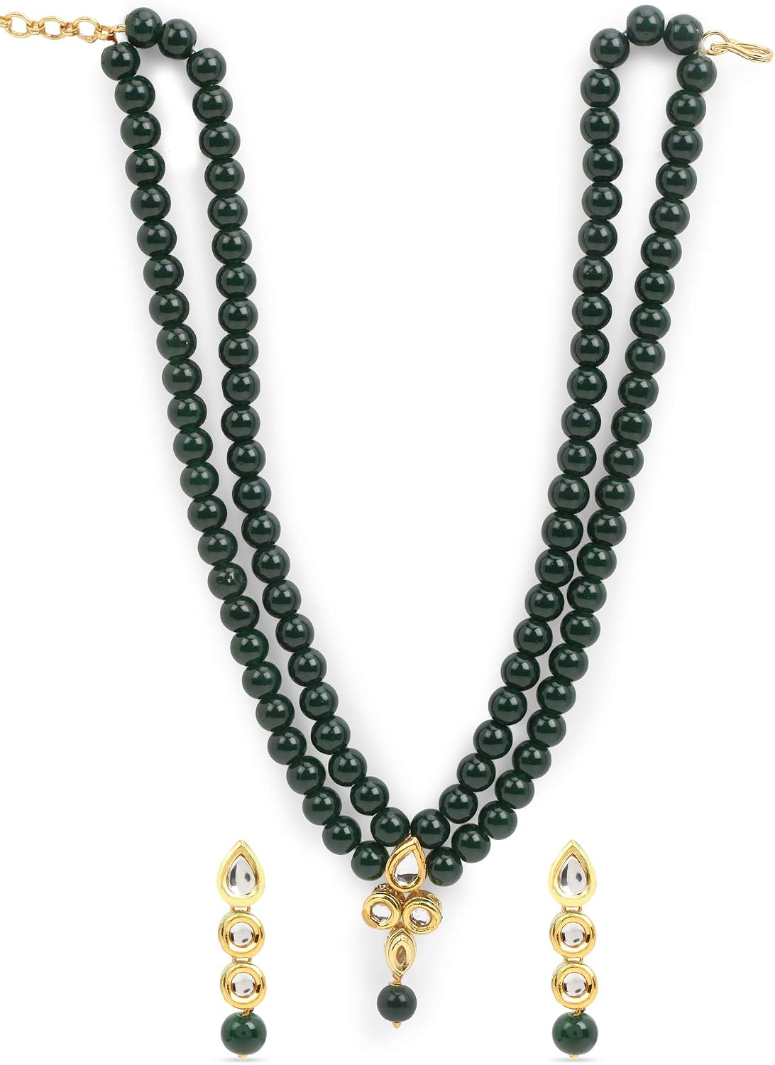 I Jewels Gold Plated Bollywood Choker Set With Faux Kundan - Necklace & Earrings For Women - View #2