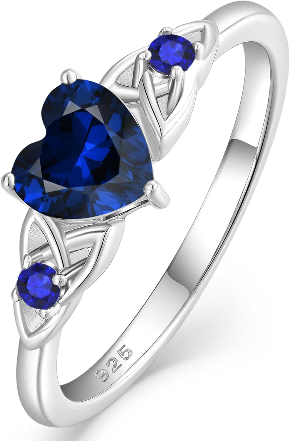 Celtic Knot Rings for Women 925 Sterling Silver Solitaire Ring Wedding Engagement Band Heart Birthstone Jewelry Size 5-10