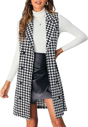 Women’s Sleeveless Blazer Vest - Deep V Neck Office Suit Vest With Pockets, Casual Work Wear