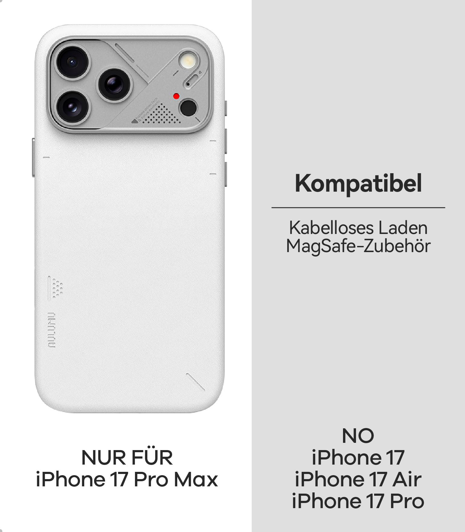 Aulumu A17 Veganes Leder Hülle für iPhone 17 Pro Max Case für Magsafe mit Kühlrippen und Kamerasteuerung Schutzhülle, CoolHyper Handyhülle Stoßfest Kratzfest Komplett Wrap-Around, Schwarz