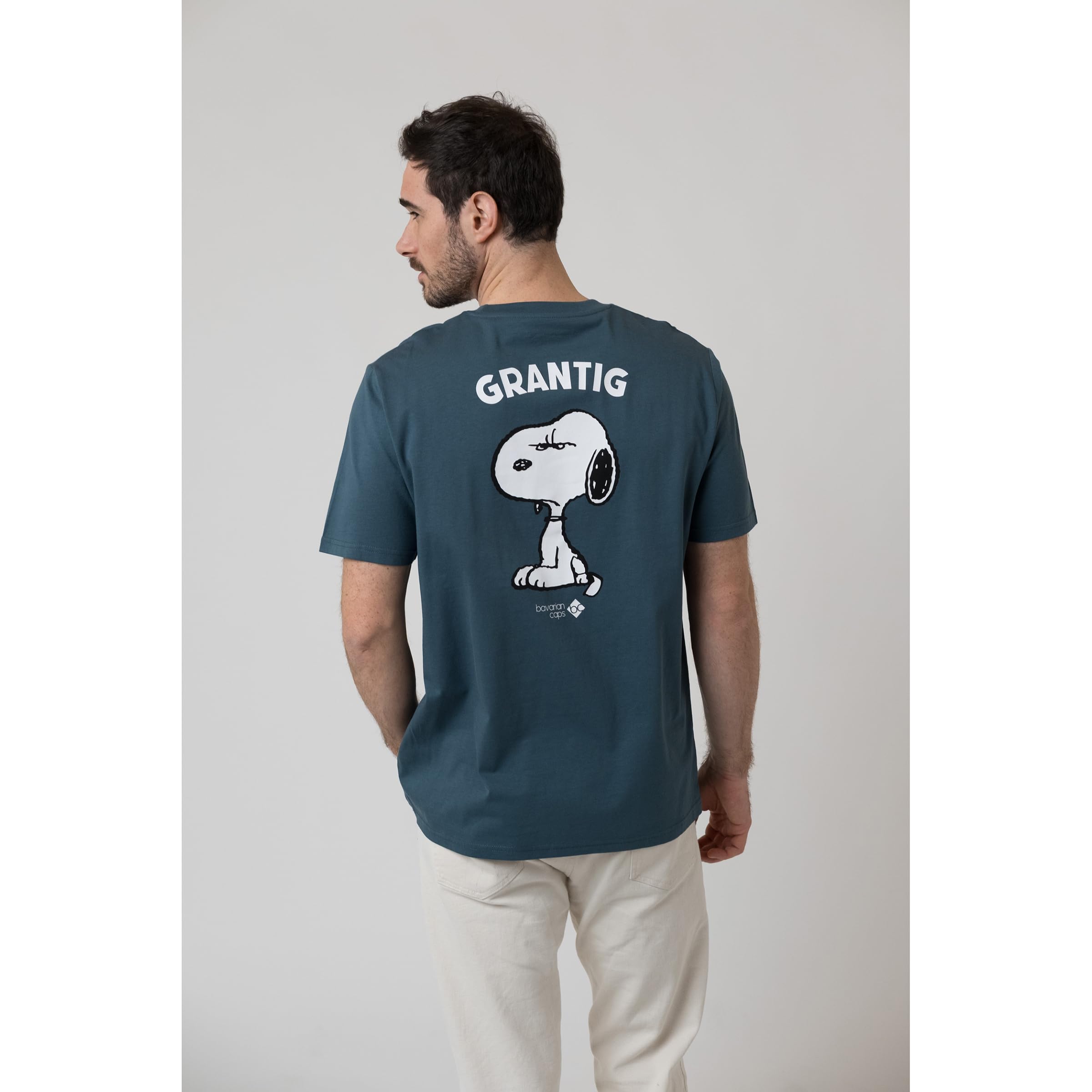 Bavarian Caps Herren Grantler Klub: Snoopy T-Shirt, blaugrau, XL
