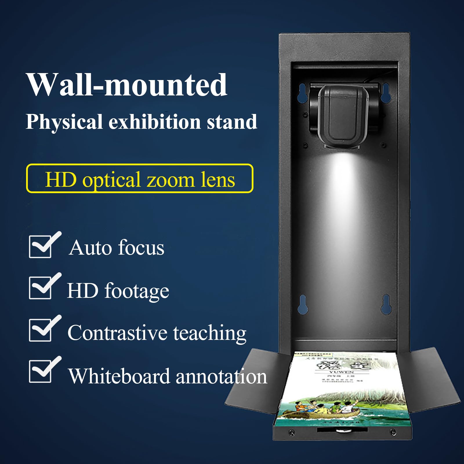 Escáner de Documentos para Profesores, cámara de Libros de Pared, Enfoque automático, Funciones de recopilación de Documentos y anotación en Pizarra Blanca, Compatible con la Toma de Fotos