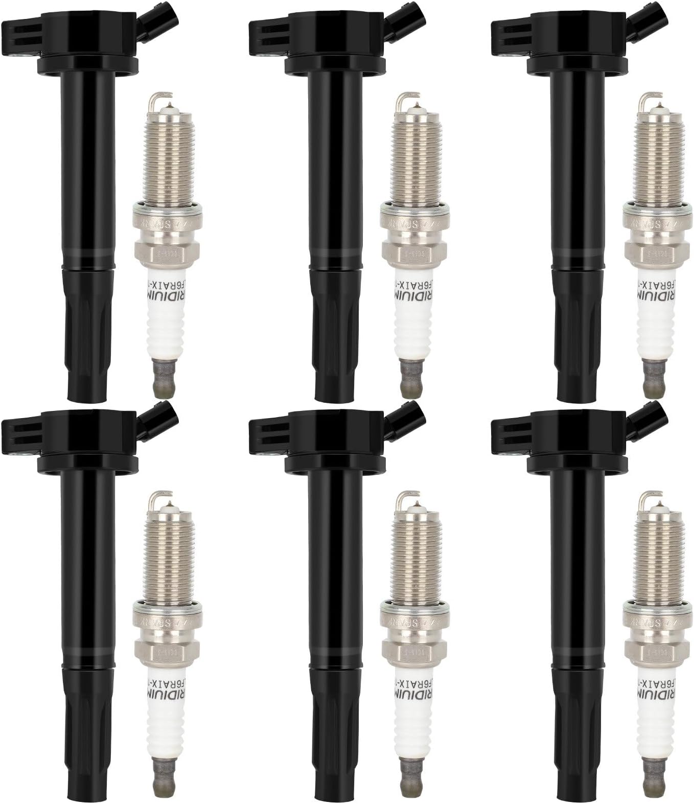 ECCPP UF487 6 ignition coils with 6 iridium Spark Plugs for Toyota for Lexus Avalon Camry Rav4 Sienna Venza Highlander IS350 RX450h ES350 2.5L 2.7L 3.5L UF-487 C1601 90919-02255