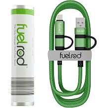 FuelRod Swappable Power Portable Charger Kit with USB-C Cable & Adapters