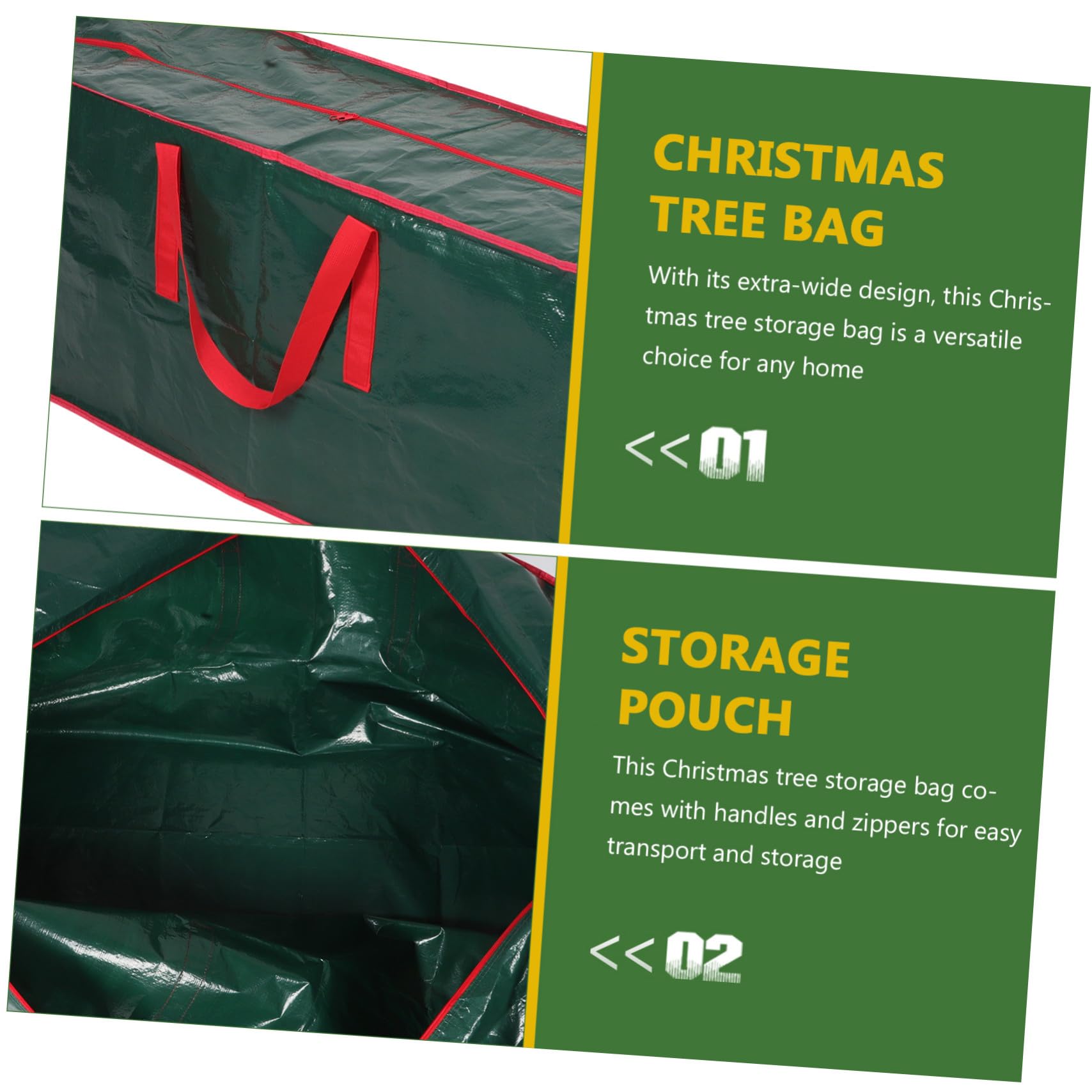 BESTYASH Borsa Portaoggetti per Albero di Natale in Grande Capacità con Cerniera e Manici Rinforzati per Decorazioni Natalizie e Alberi Finti Salvaspazio per Uso Interno ed Esterno