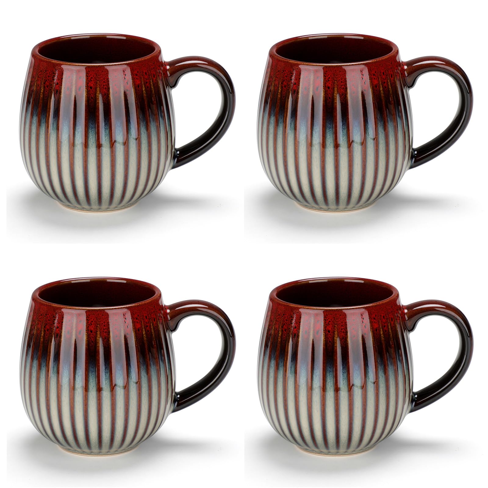 CosyCorner Keramik Kaffeebecher-Set, 500 ml Große Kaffeetassen für Zuhause und Büro, Keramiktasse für Kaffee & Tee（A×4 Stück）