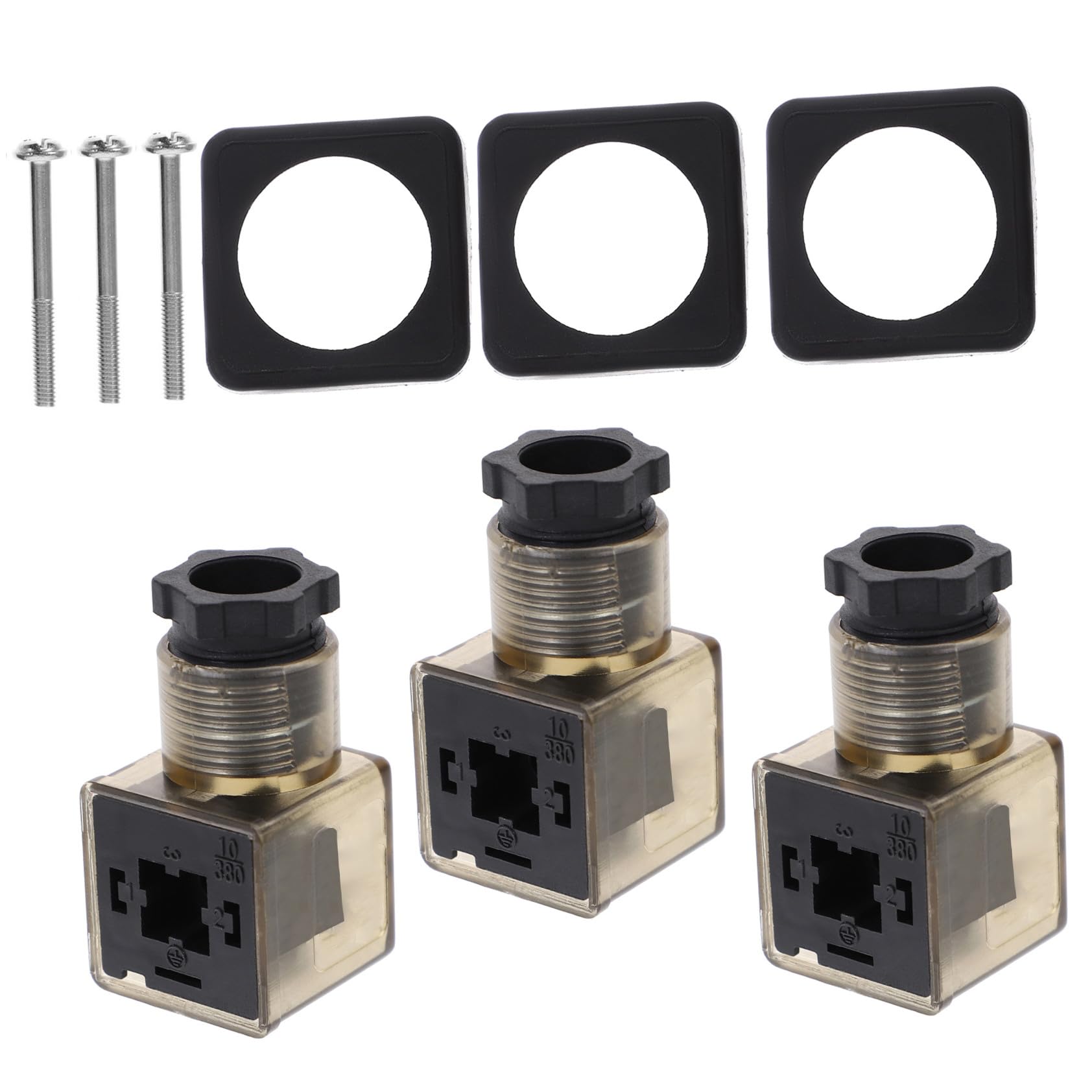 Conector enchufe bobina válvula solenoide con luz LED STOBAZA 12 piezas