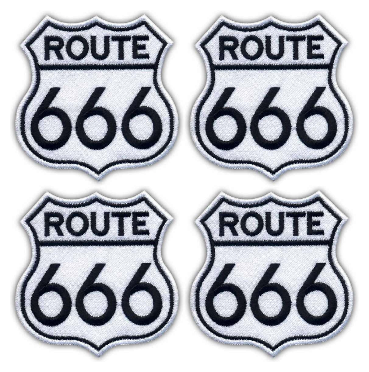 Écussons brodés Route 666 Noir Velcro aux finitions premium pour motards