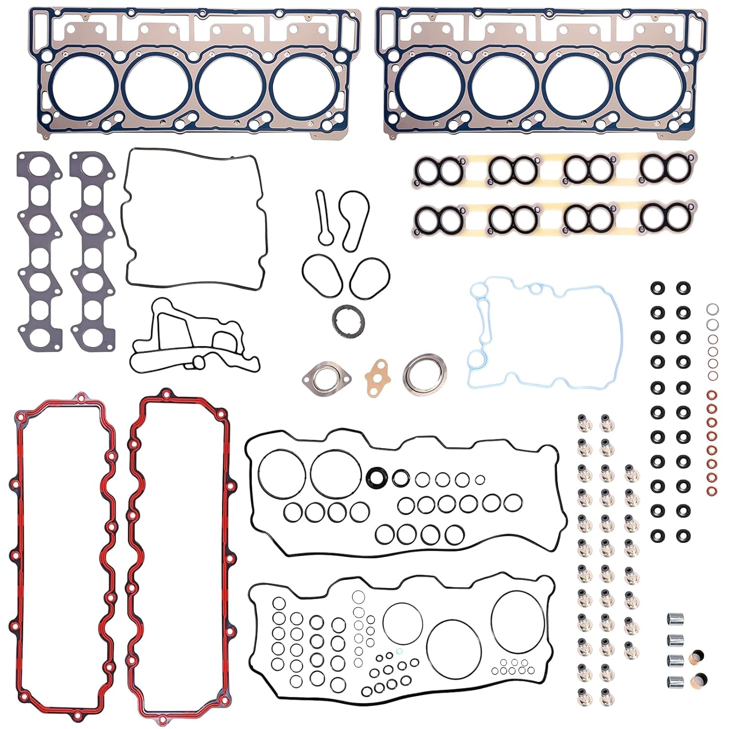 6.0 Head Gasket Set（18mm） MLS Engine Cylinder Fit for 2003-2010 F250 F350 F450 F550 E350 E450 Super Duty, Fit for 2003-2005 E350 Club Wagon Excursion, Fit for Ford 6.0L Powerstroke Diesel Turbo
