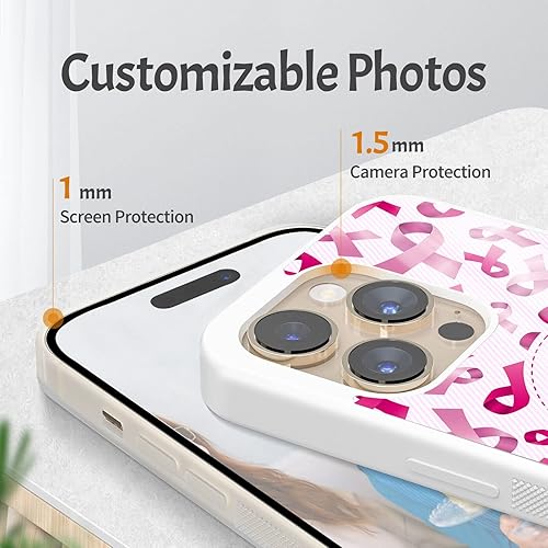 Miniatura 3 de Fundas de teléfono con cinta rosa para sobrevivientes de concientización sobre el cáncer de mama, accesorios de regalo para mujeres, funda fresca