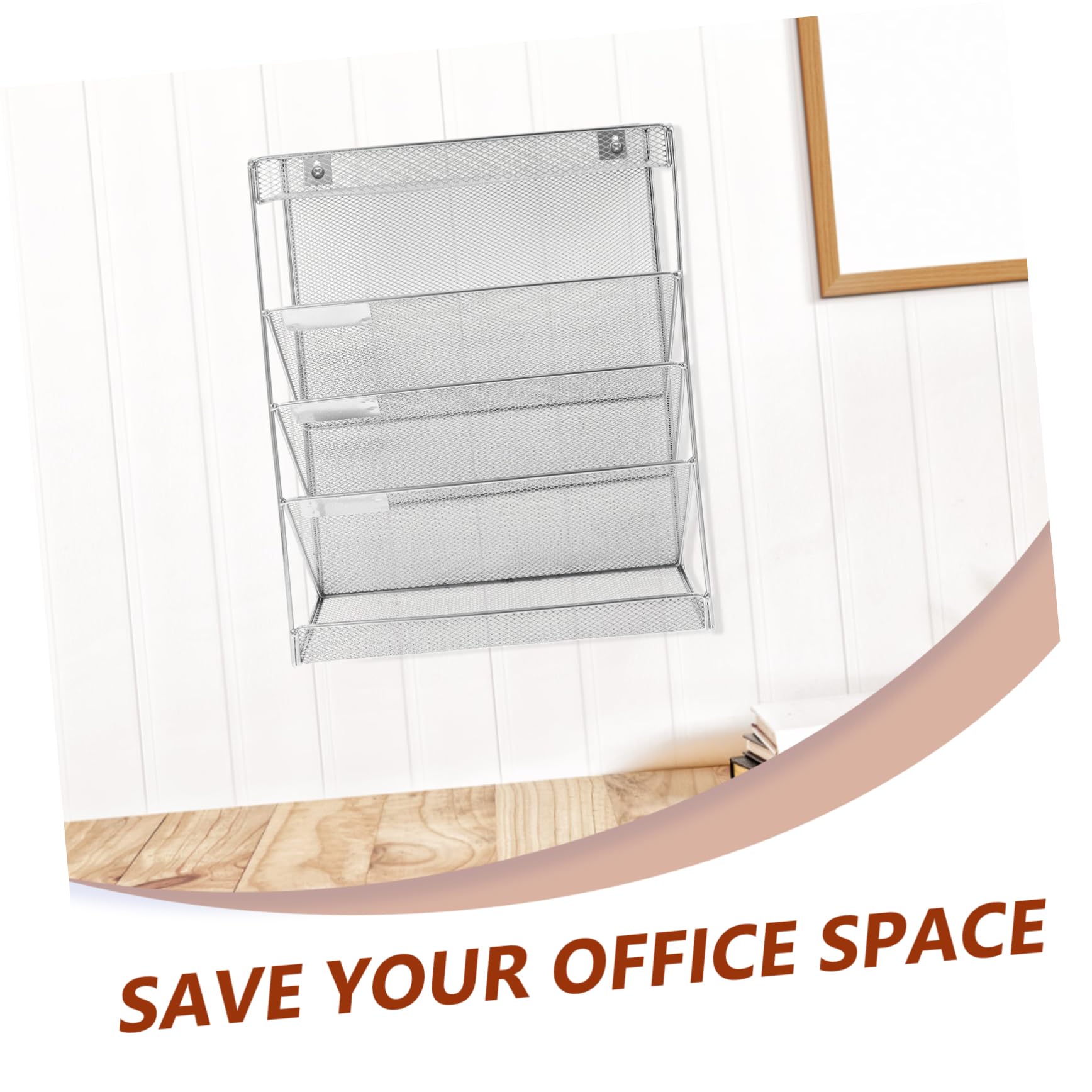 1 Satz Silberner Eisen Wandorganizer für Büro, Hängend