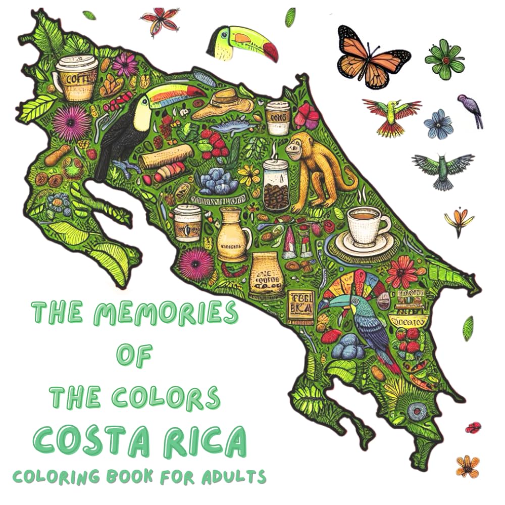 The memories of the colors Costa Rica: Coloring book for adults