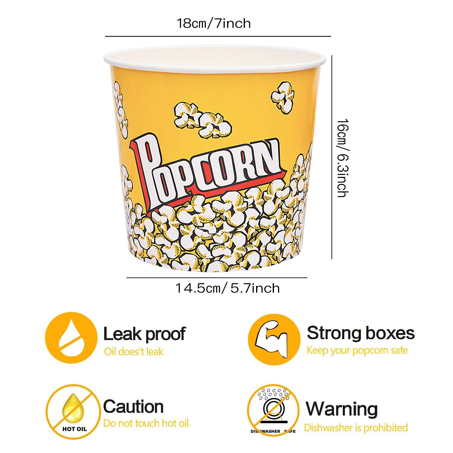 Popcorn Buckets - Leak-Proof & 85oz -7