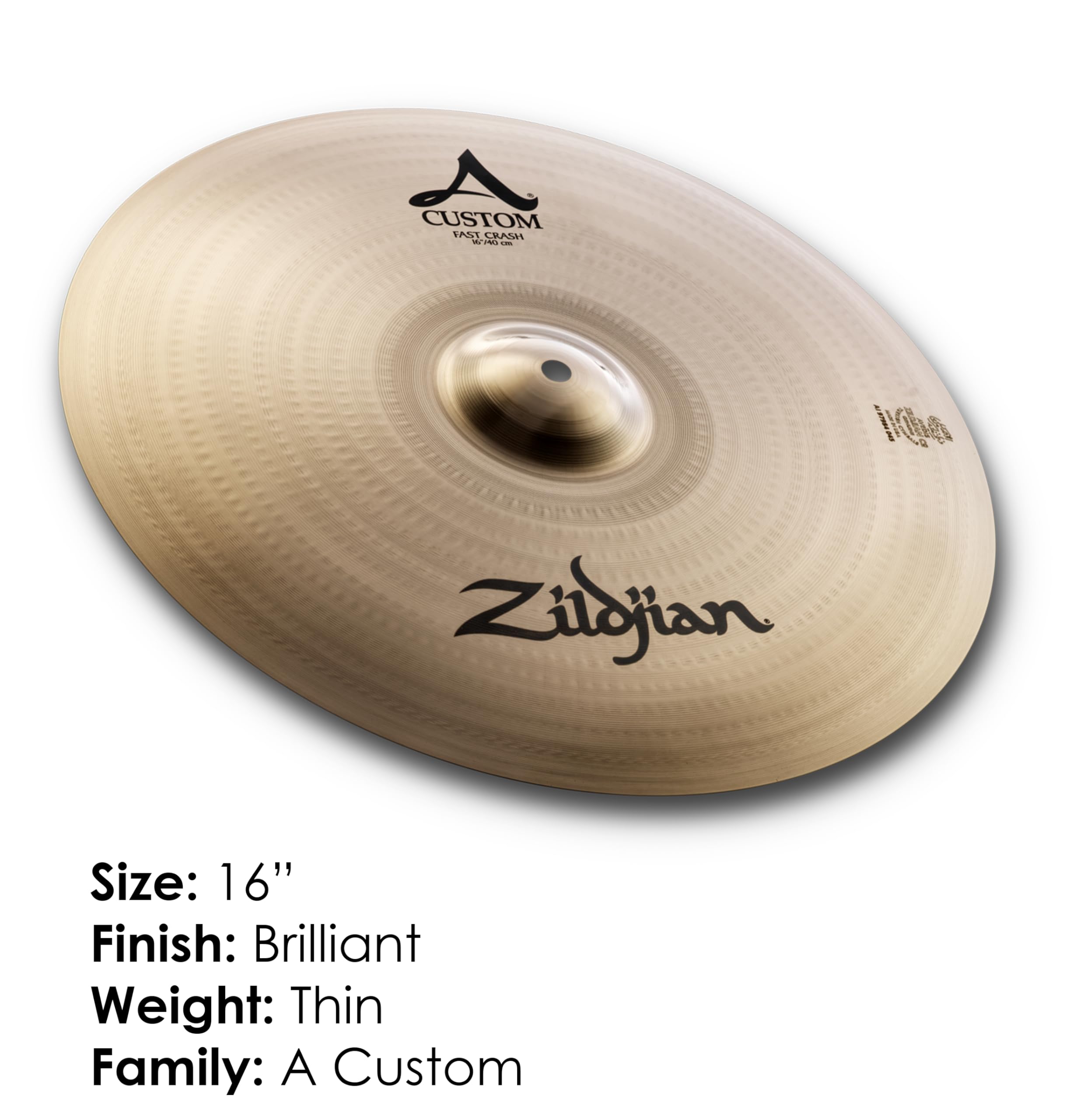 Zildjian A-Custom Fast Crash 16" Brilliant Finish - Talerz crash