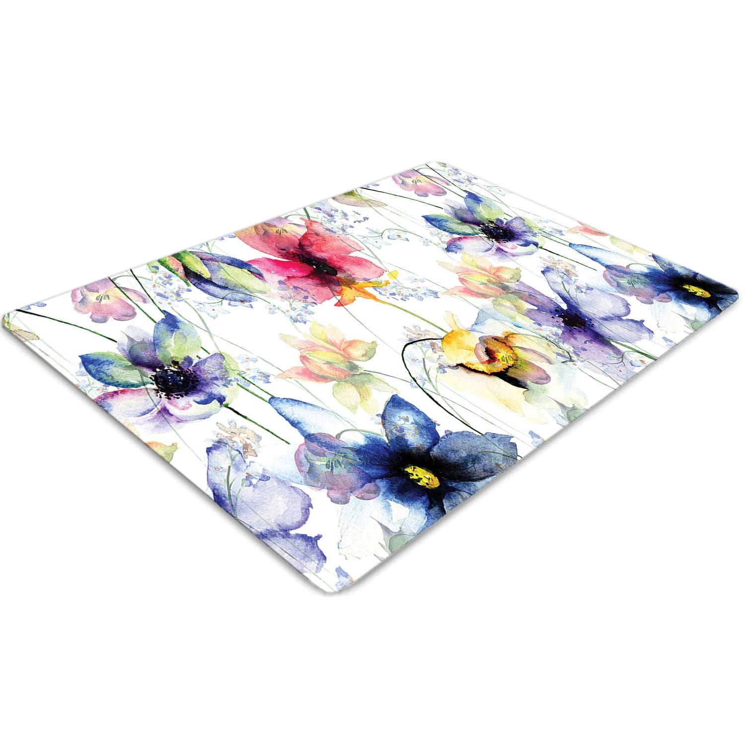 Tapis de chaise 100x70 cm fleurs sauvages en PVC rectangulaire