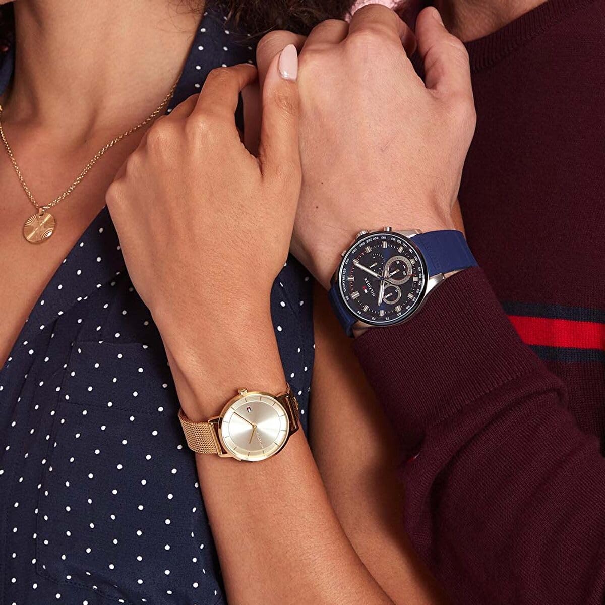 Tommy Hilfiger Orologio Analogico Multifunzione al Quarzo da Uomo con Cinturino in Silicone Blu - 1791970