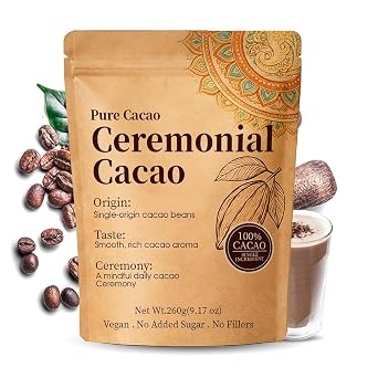 Ceremonial Cacao, Organic Cacao Powder, High Flavanol Cocoa Powder with Natural Theobromine, Magnesium - Daily Circulation & Heart Health Support, Improve Mood, Energy1