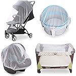 2 Pack Baby Mosquito Net for Stroller, Durable Bug Net for Stroller, Car Seats, Bassinets, Cradles, Playards, Pack N Plays and Portable Mini Crib, Portable & Durable Baby Insect Netting