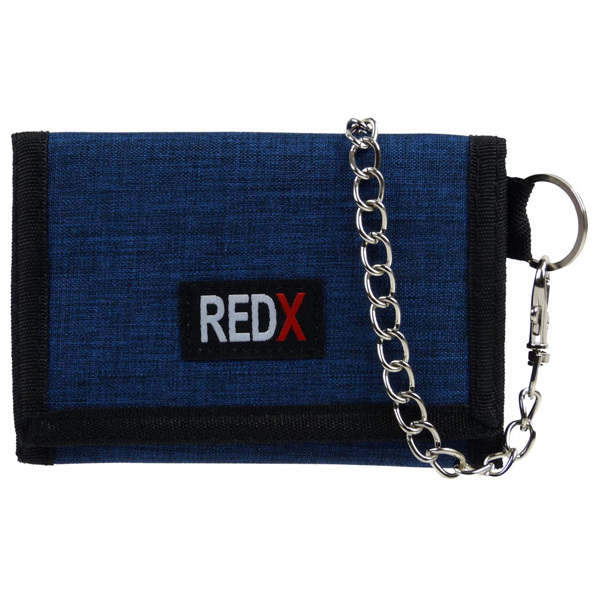RED X Mens Canvas Tri-Fold Chain Wallet, Blue, One Size, Contemporary