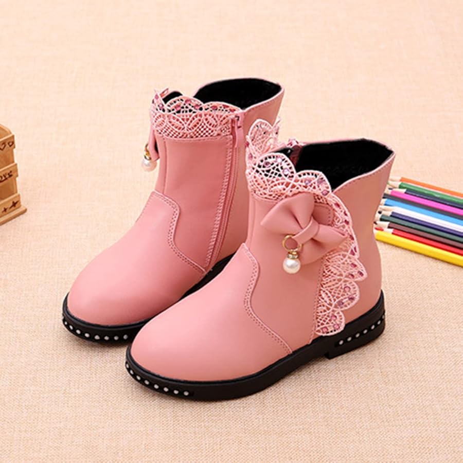 激レアフランスアンティークピンク子供用ベビー用カーフボタンブーツ