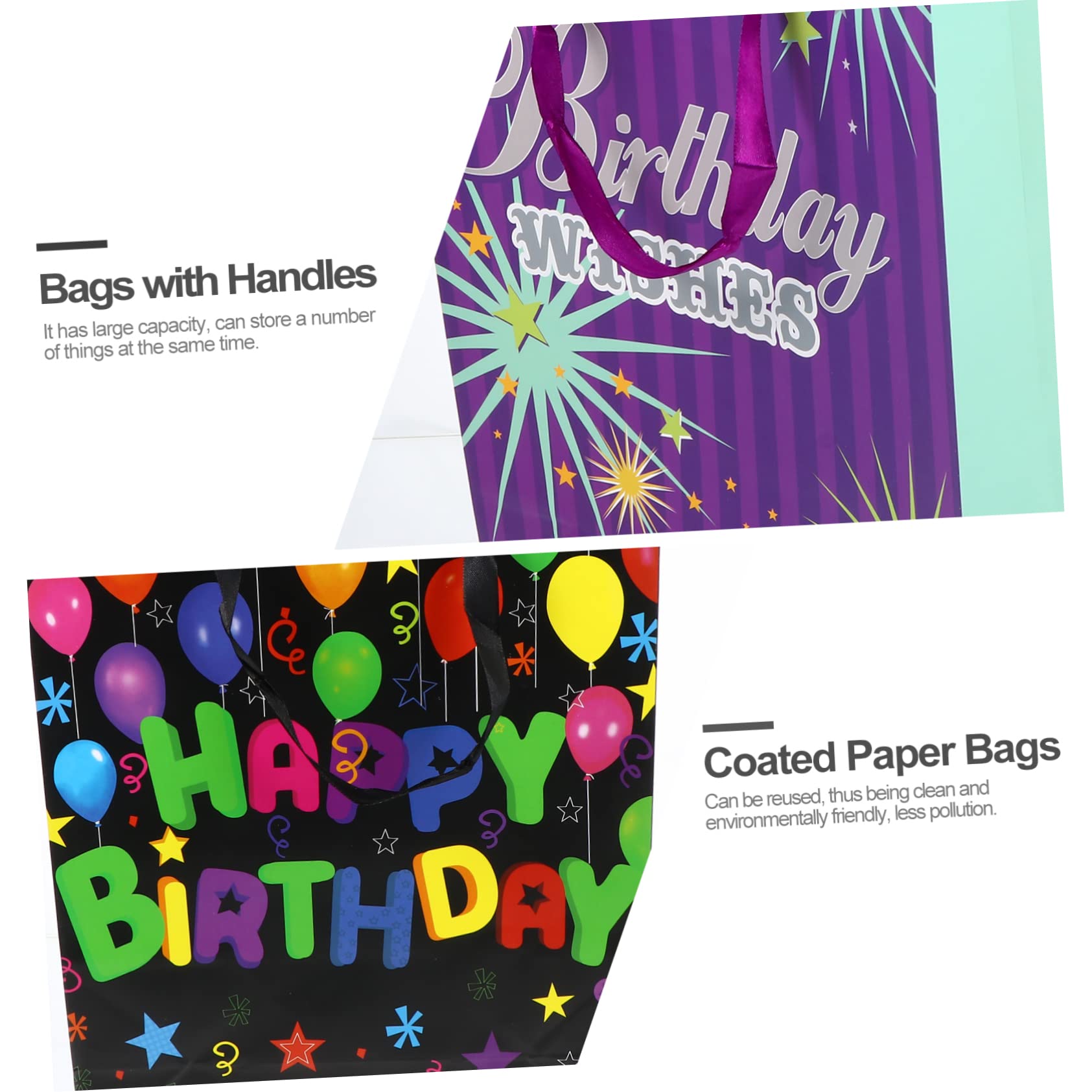 Healeved 12 Piezas Bolsas de Papel Recubierto para de Cumpleaños de Portátiles y Reutilizables para Fiestas y Detalles Especiales