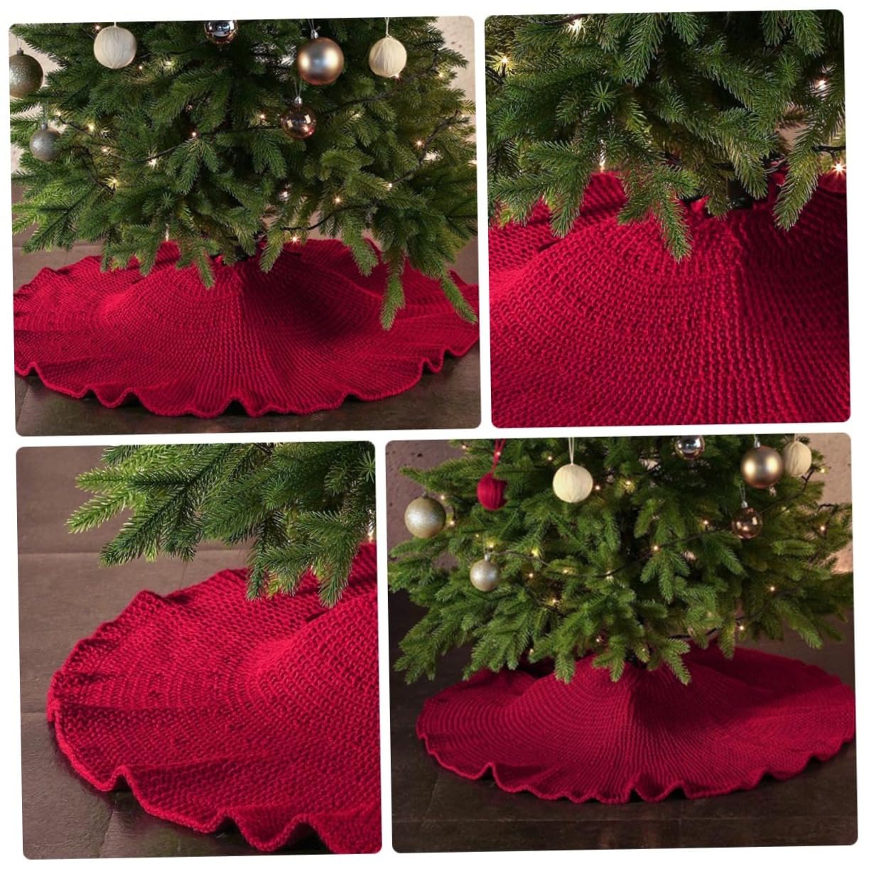 1pezzi Tappeto per Albero di Natale Gonna Classica per Albero Solido per Decorare Soggiorno la Camera da Letto o Giardino Durante le Festività