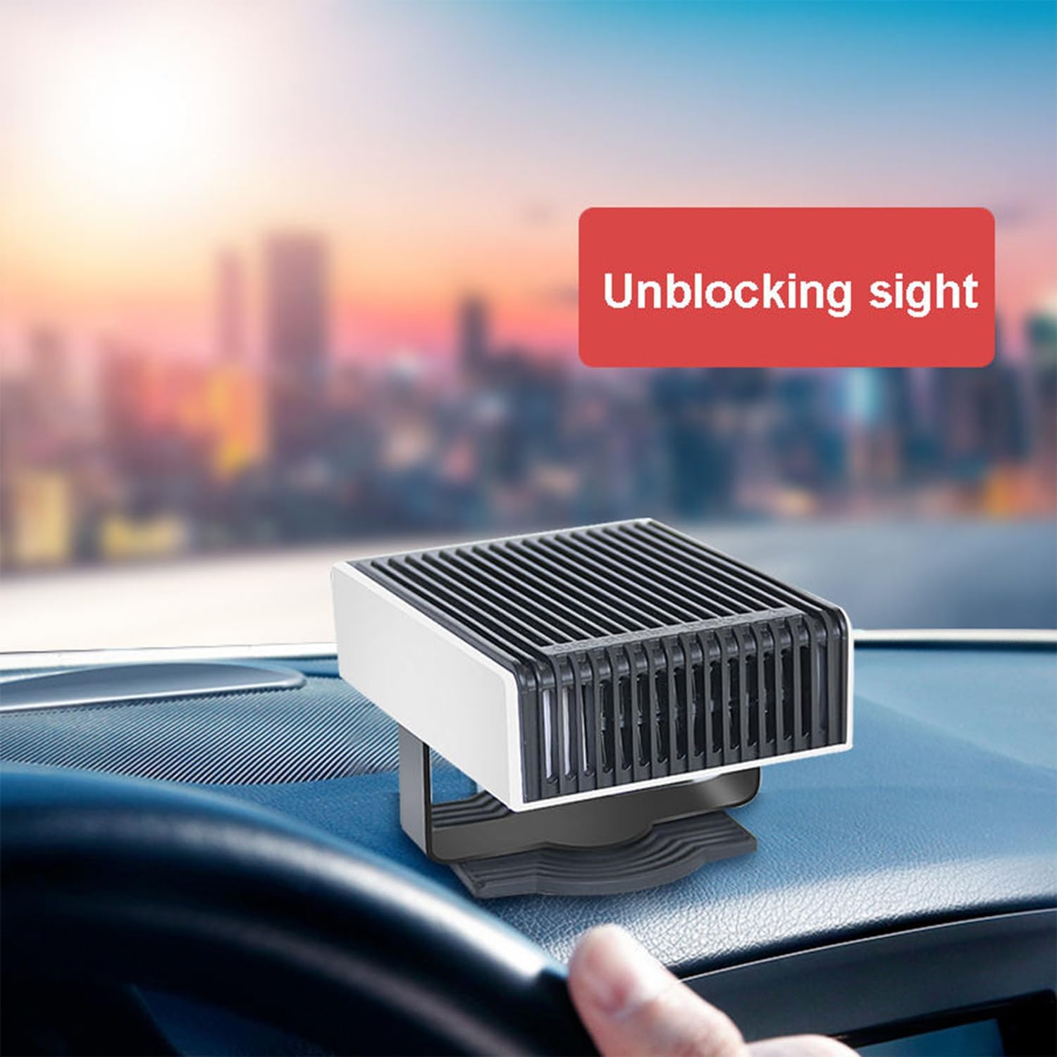Car Defroster Defogger Heater, 12V 150W Portable Defroster and Defogger with Fast Heating and Cooling Function, 180° Adjustable Rotation and Large Area Air Outlet for Camping Traveling