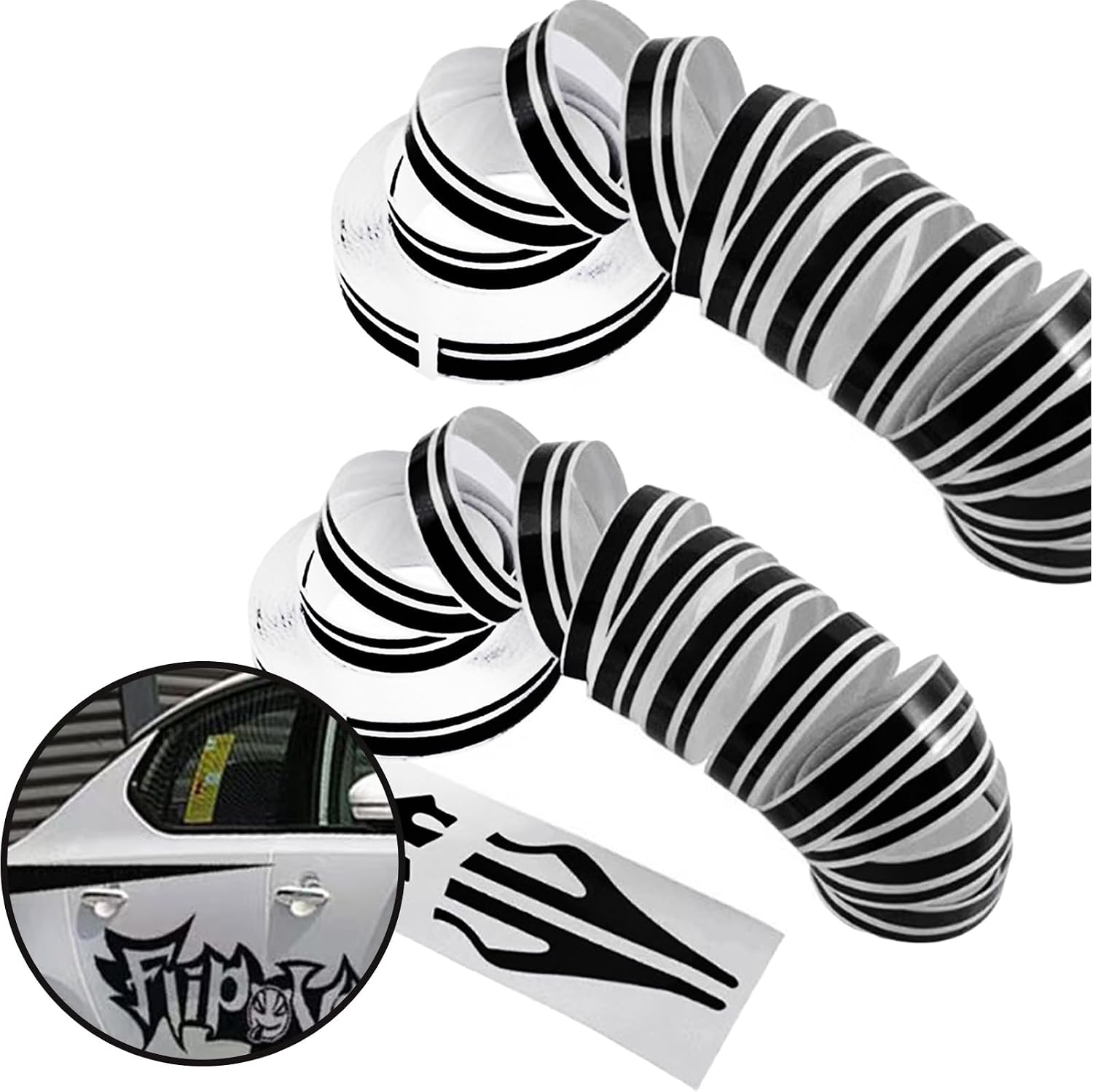 2 Pcs 32 Ft Silver Car Waistline Body Pinstripe Sticker, Striping Tape for Cars, Motorcycles, Boats, Musical Instruments