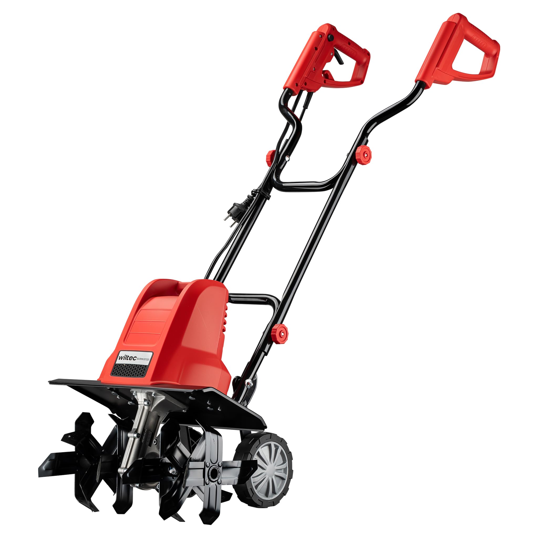 Wiltec Motobineuse électrique 1500 W – Vitesse à Vide 400 TR/​Min – Profondeur de Travail 220 mm – Motoculteur pour Binage Sarclage Ensemencement – Fraiseuse de Jardin Jardinage