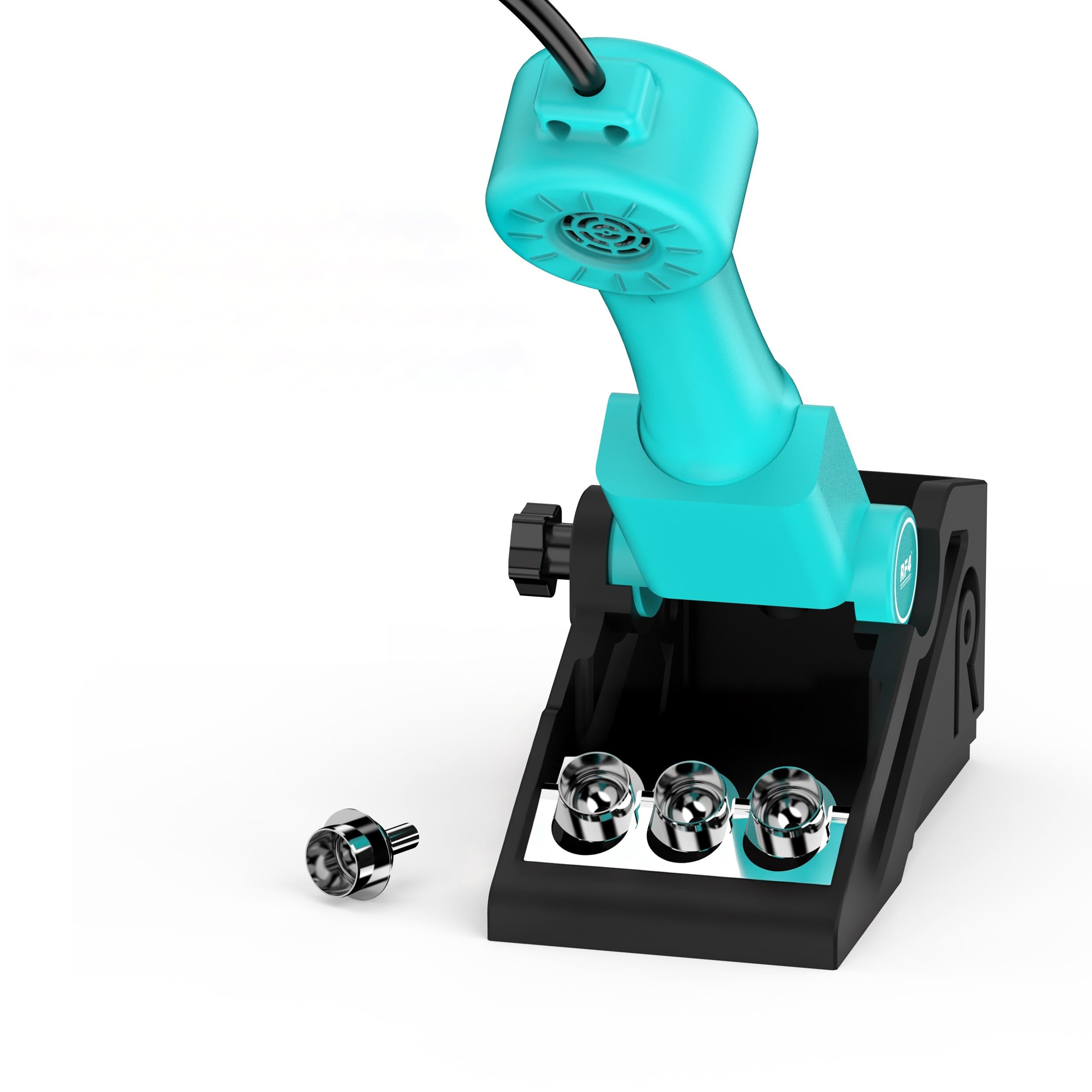 Pistola de aire caliente integrada RF-H11 con base de reposo, hasta 500°, pantalla LCD de aire caliente, ajuste de viento de 10 niveles, reparación de soldadura de PCB y CI