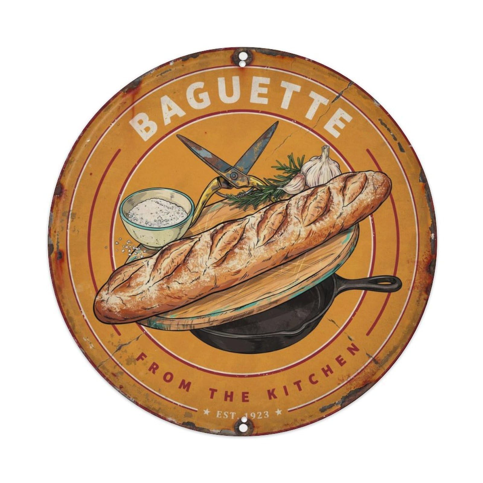 Paris-Bread-Plaque Metal Tin Sign Plaque