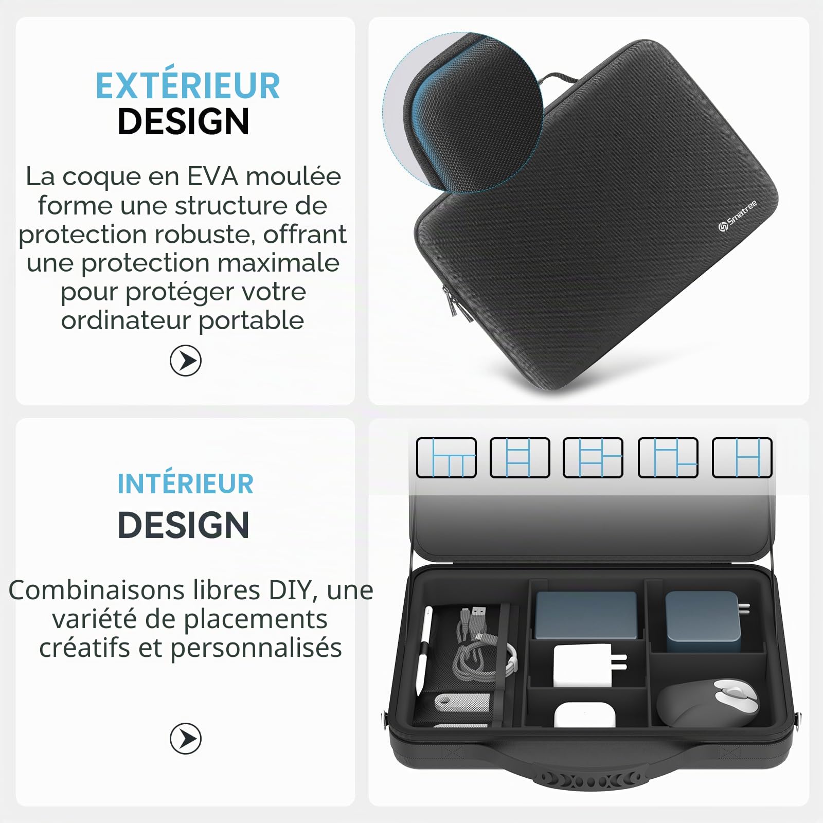 Smatree Sacoche rigide pour ordinateur portable A490