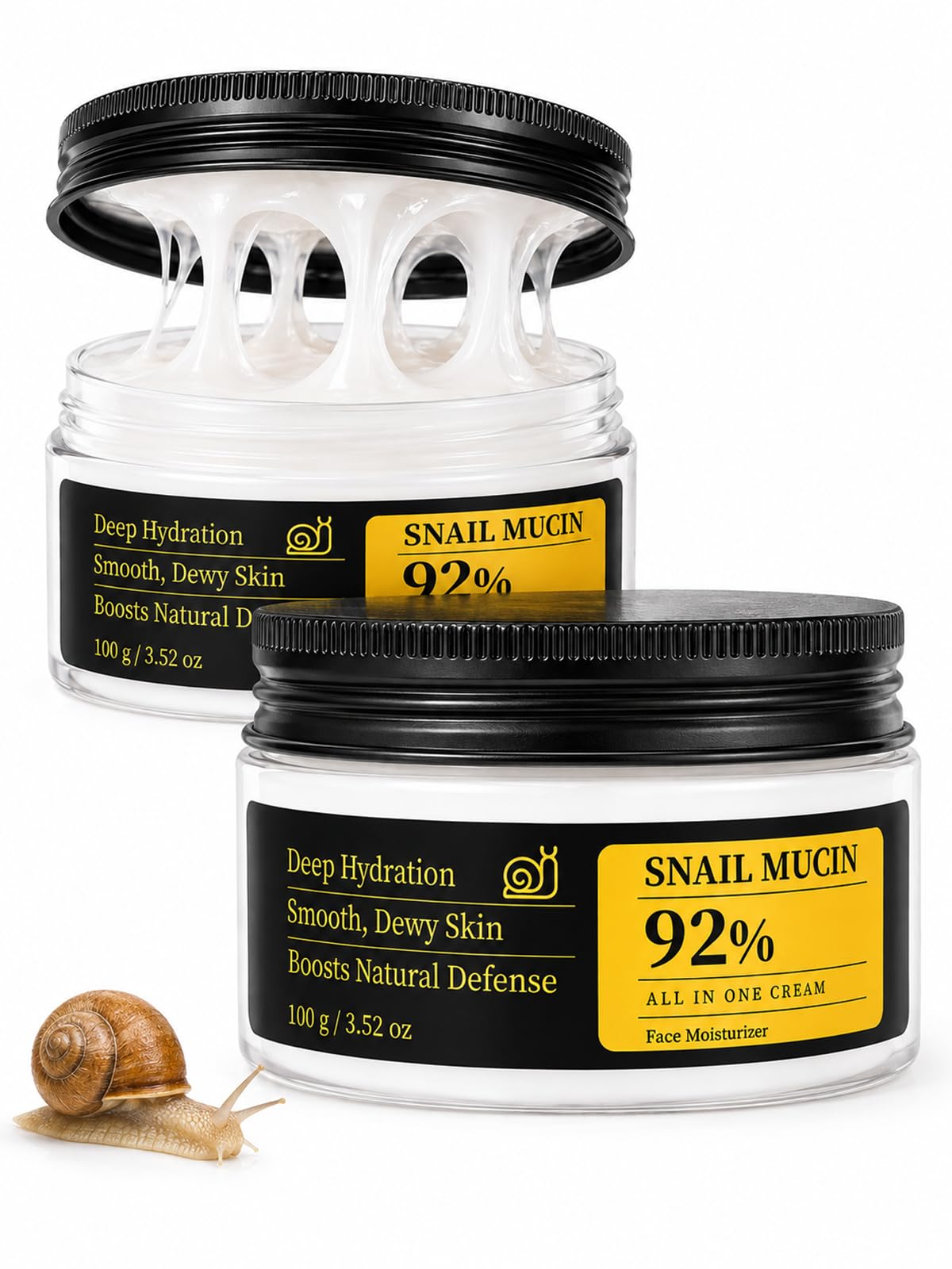 Snail Mucin Moisturizer, 3.52 oz * 2 Pack Deep Hydrating Facial Moisturizer