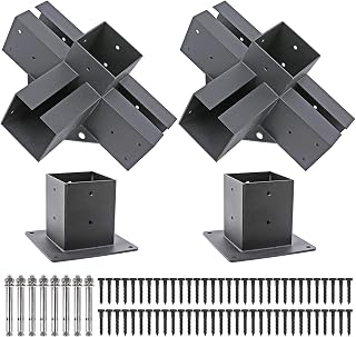 Leefasy 4 Ways Corner Bracket and Base Bracket for Patio Pergolas Gazebos Hardware