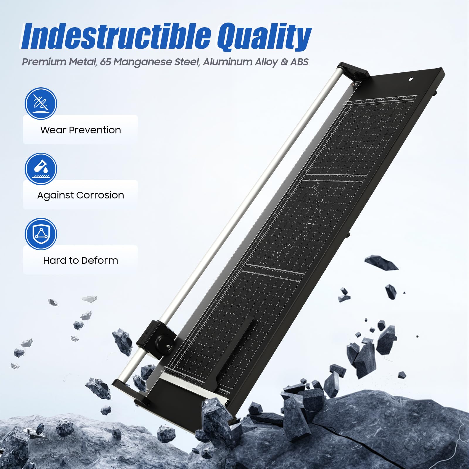Rollenschneider 36 Zoll (90 cm) Papierschneider mit 2 Ersatzklingen & Magnetischer Positionierrutsche Professioneller Office Paper Trimmer für Präzises Schneiden von Fotos Karten und Karton