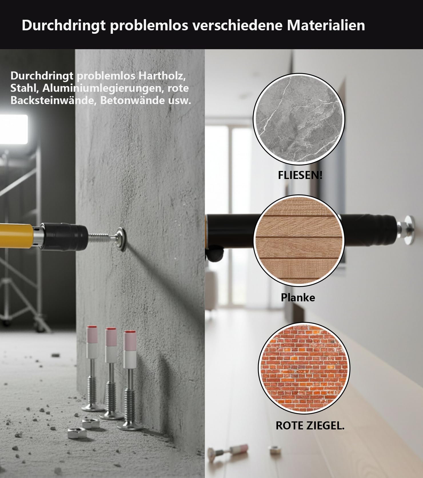 ZHEHNSA 200chiodi per pistole sparachiodi con dadi M8, chiodi in acciaio da 7,3 mm per pistole sparachiodi, chiodi tondi manuali in acciaio per soffitti in calcestruzzo a basso rumore, pareti ecc.