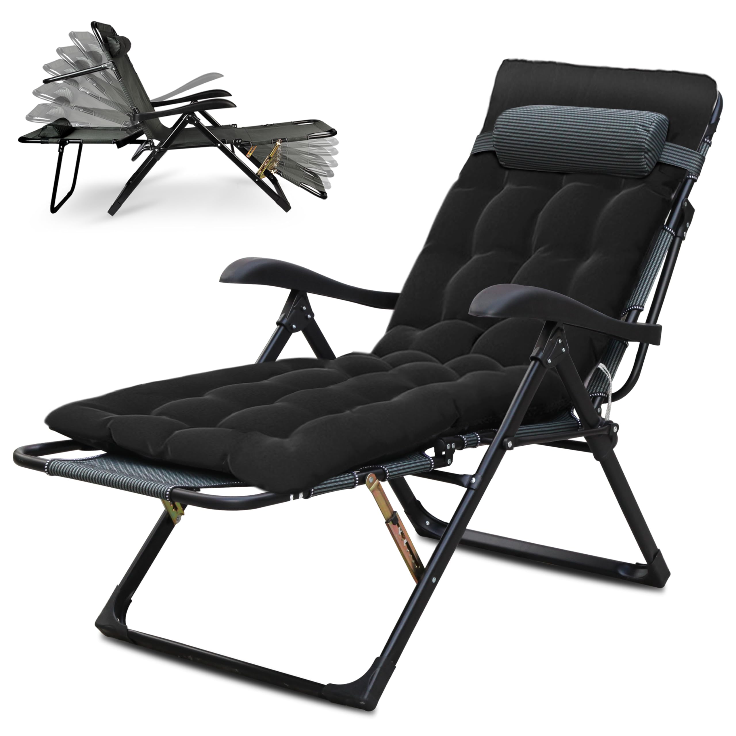 2 Lettini Pieghevoli Con Tettuccio Regolabile E Schienale Reclinabile Struttura In Metallo Nero Sdraio Prendisole Per Spiaggia Mare Giardino E Piscina 187 X 53 X 24 Cm Beige - Foto 13