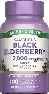 Black Elderberry Capsules | 100 Count | Super Concentrated Sambucus Extract | Non-GMO and Gluten Free Supplement