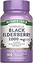 Nature's Truth Black Elderberry Capsules | 100 Count | Super Concentrated Sambucus Extract | Non-GMO and Gluten Free Supplement