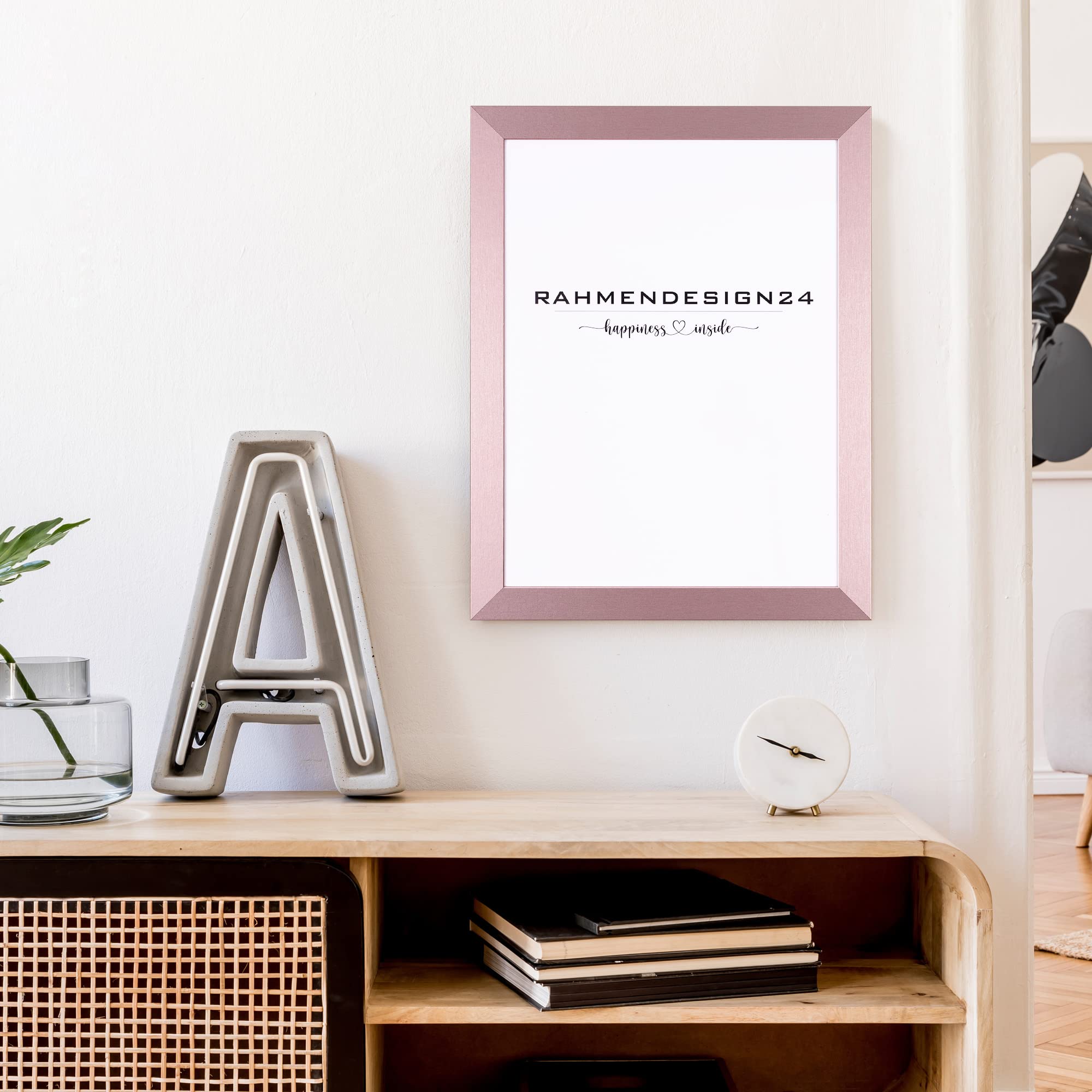 Cornice portafoto Puzzlerahmen | Oro rosa 21 x 29,7 cm (DIN A4) | Vetro acrilico ANTIREFLEX/ANTIRIFLESSO | Cornice da galleria, cornice intercambiabile, decorazione per parete e tavolo